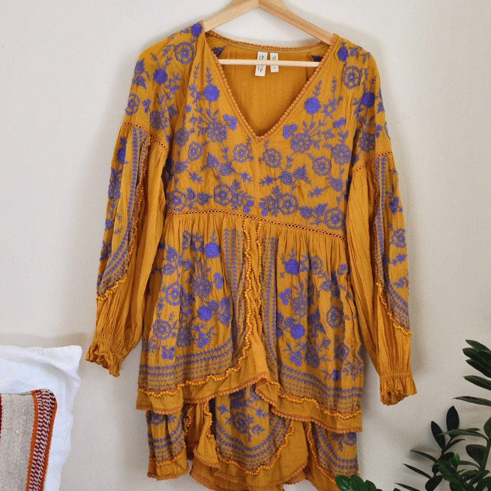 Anthropologie Embroidered Dress XS